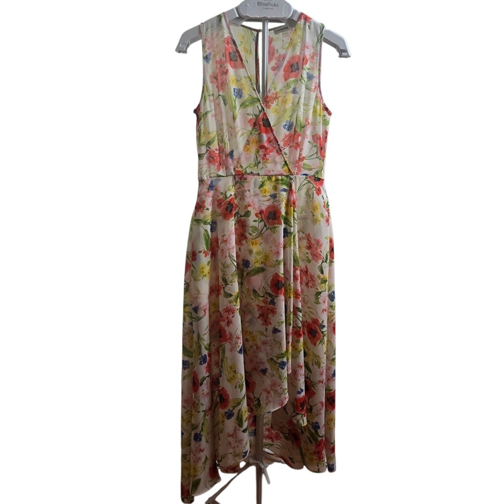 Calvin Klein Watercolor Botanical Wrap Midi 6 Cottagecore Garden Party Romantic